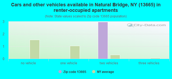 Cars and other vehicles available in Natural Bridge, NY (13665) in renter-occupied apartments