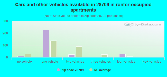 Cars and other vehicles available in 28709 in renter-occupied apartments