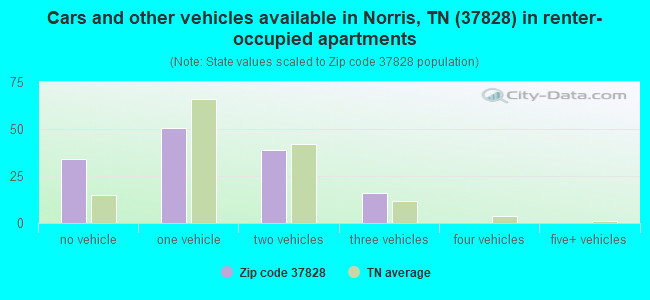 Cars and other vehicles available in Norris, TN (37828) in renter-occupied apartments