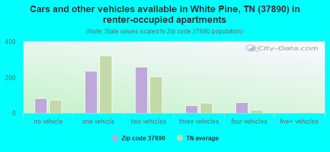 Cars and other vehicles available in White Pine, TN (37890) in renter-occupied apartments