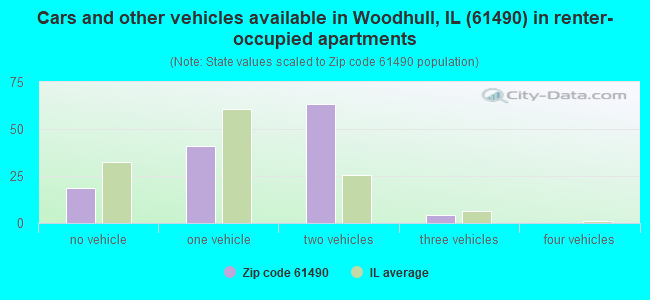 Cars and other vehicles available in Woodhull, IL (61490) in renter-occupied apartments