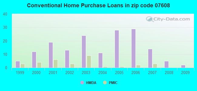 Conventional Home Purchase Loans in zip code 07608