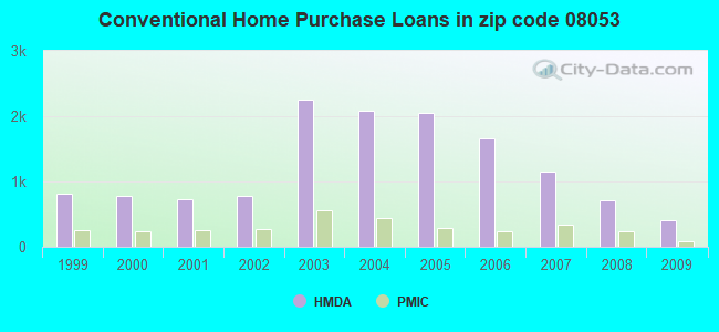 Conventional Home Purchase Loans in zip code 08053