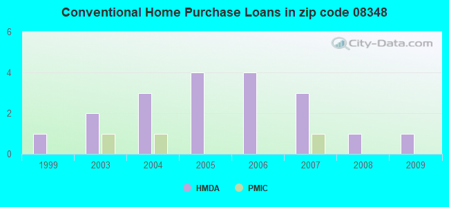 Conventional Home Purchase Loans in zip code 08348