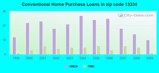 Conventional Home Purchase Loans in zip code 13334