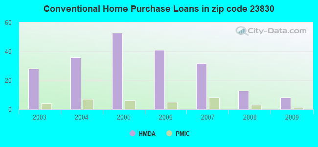 Conventional Home Purchase Loans in zip code 23830