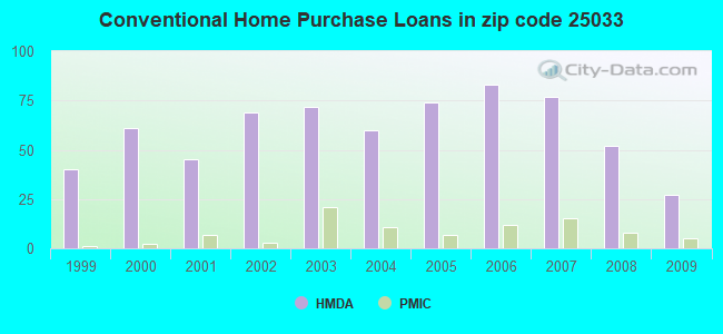 Conventional Home Purchase Loans in zip code 25033