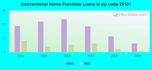 Conventional Home Purchase Loans in zip code 29101
