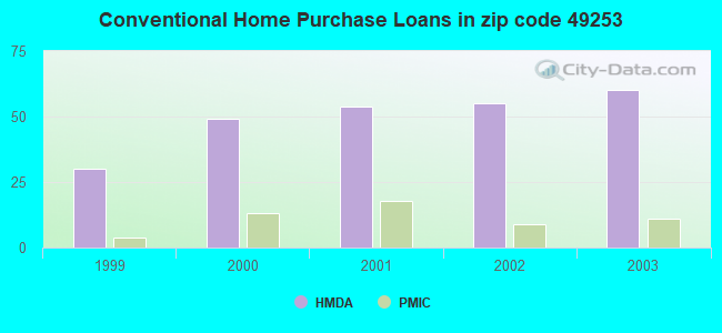 Conventional Home Purchase Loans in zip code 49253