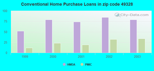 Conventional Home Purchase Loans in zip code 49328
