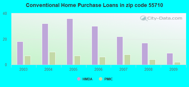 Conventional Home Purchase Loans in zip code 55710