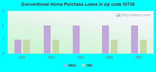 Conventional Home Purchase Loans in zip code 55758