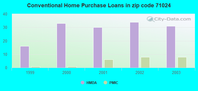 Conventional Home Purchase Loans in zip code 71024