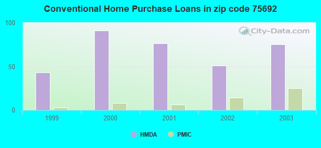 Conventional Home Purchase Loans in zip code 75692