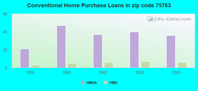 Conventional Home Purchase Loans in zip code 75763