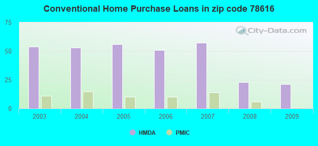 Conventional Home Purchase Loans in zip code 78616