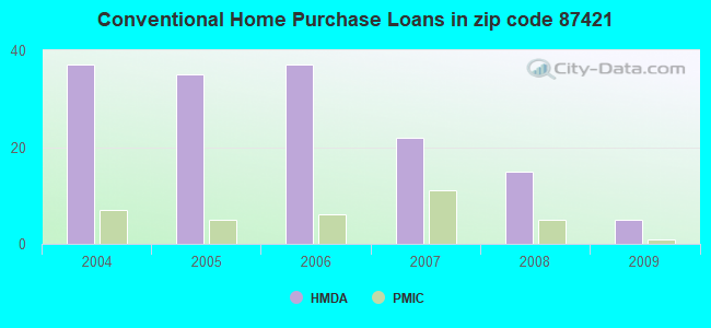 Conventional Home Purchase Loans in zip code 87421