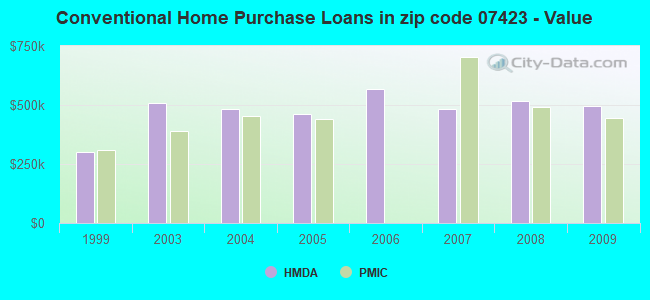Conventional Home Purchase Loans in zip code 07423 - Value