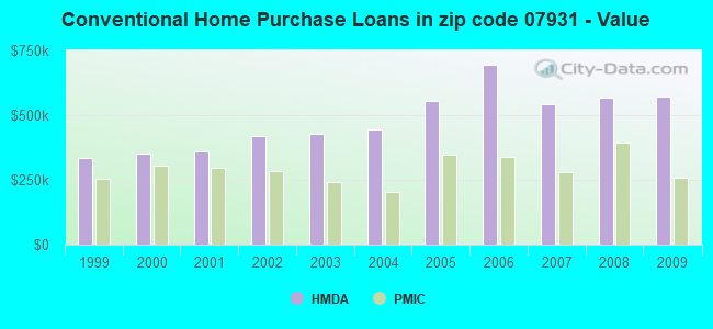 Conventional Home Purchase Loans in zip code 07931 - Value