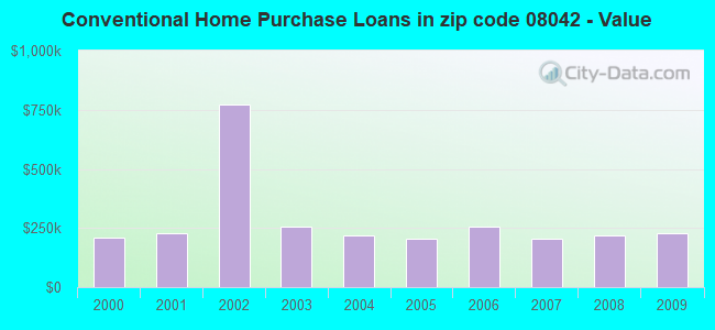 Conventional Home Purchase Loans in zip code 08042 - Value