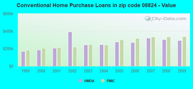 Conventional Home Purchase Loans in zip code 08824 - Value