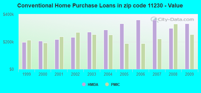 Conventional Home Purchase Loans in zip code 11230 - Value