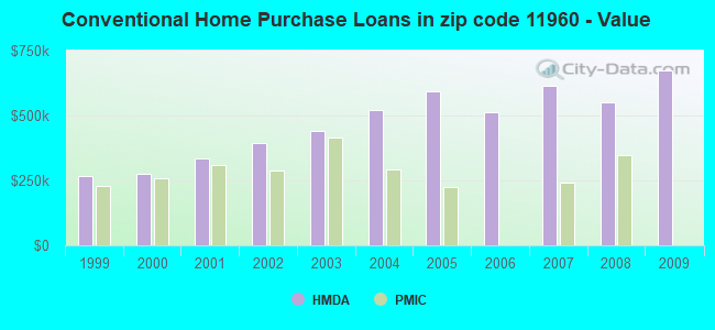 Conventional Home Purchase Loans in zip code 11960 - Value