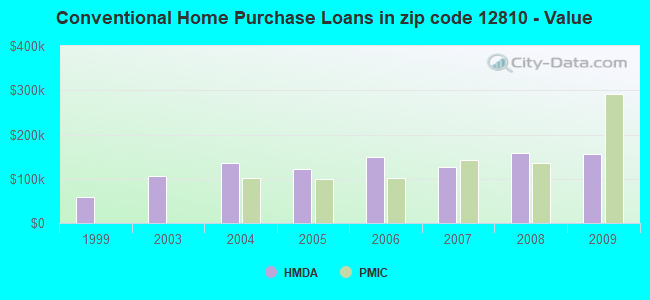 Conventional Home Purchase Loans in zip code 12810 - Value