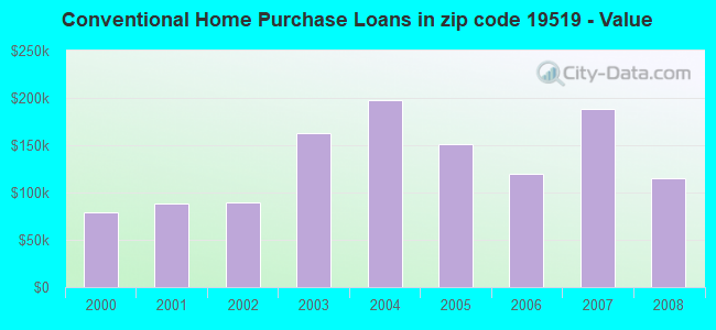 Conventional Home Purchase Loans in zip code 19519 - Value