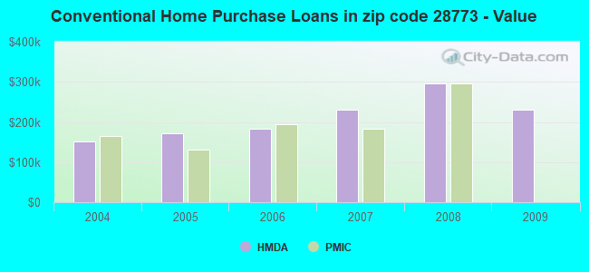 Conventional Home Purchase Loans in zip code 28773 - Value