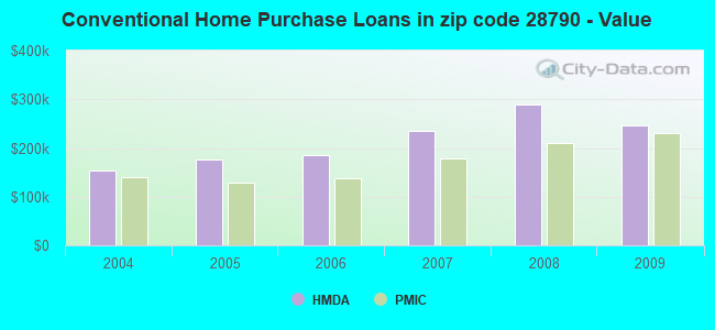 Conventional Home Purchase Loans in zip code 28790 - Value