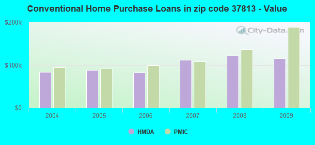 Conventional Home Purchase Loans in zip code 37813 - Value