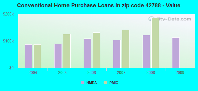 Conventional Home Purchase Loans in zip code 42788 - Value