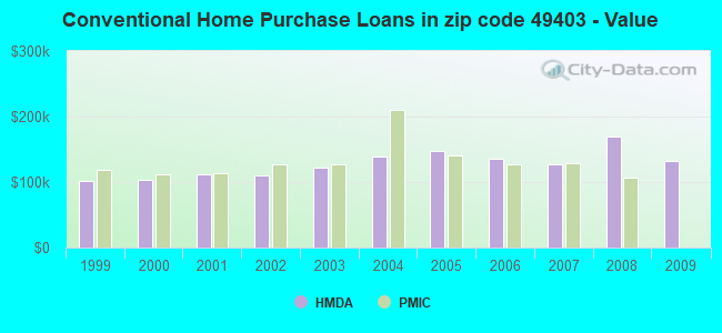 Conventional Home Purchase Loans in zip code 49403 - Value