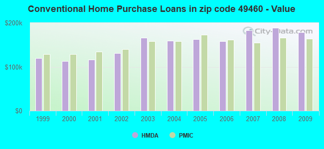 Conventional Home Purchase Loans in zip code 49460 - Value