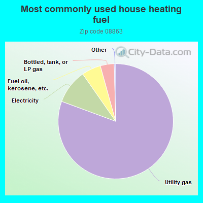 Most commonly used house heating fuel