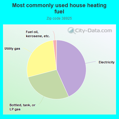 Most commonly used house heating fuel