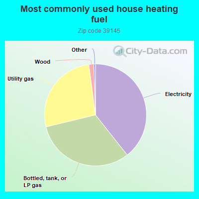 Most commonly used house heating fuel