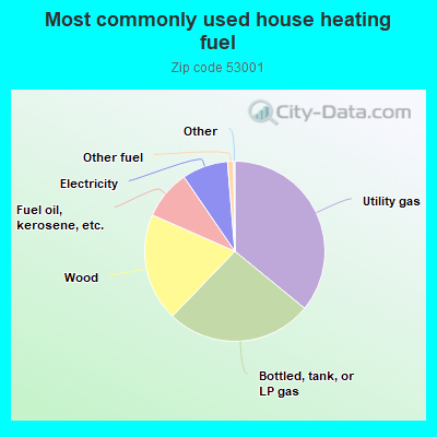 Most commonly used house heating fuel