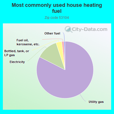 Most commonly used house heating fuel