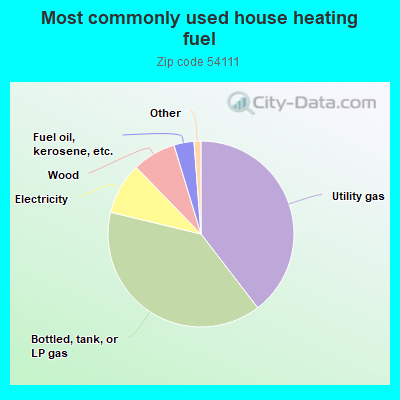 Most commonly used house heating fuel