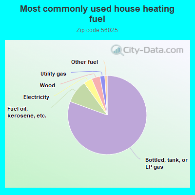 Most commonly used house heating fuel