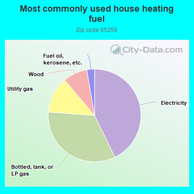 Most commonly used house heating fuel