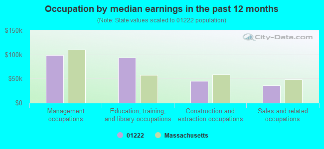 Occupation by median earnings in the past 12 months