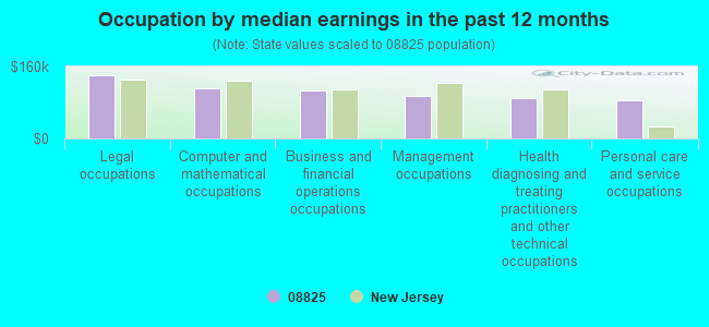 Occupation by median earnings in the past 12 months