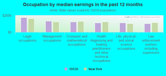 Occupation by median earnings in the past 12 months