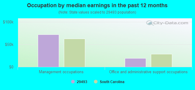 Occupation by median earnings in the past 12 months