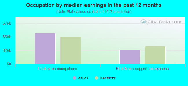 Occupation by median earnings in the past 12 months