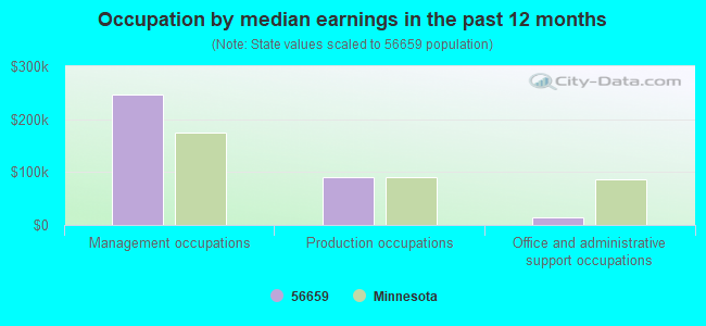 Occupation by median earnings in the past 12 months