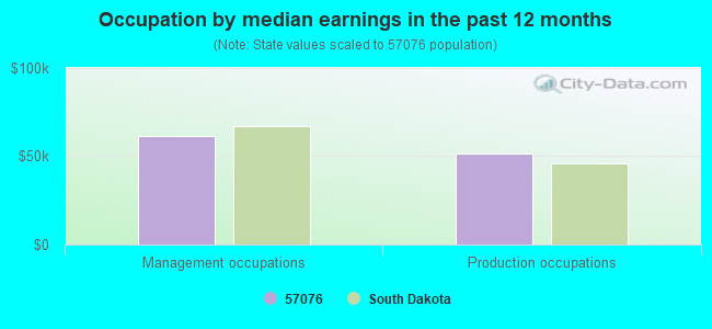 Occupation by median earnings in the past 12 months